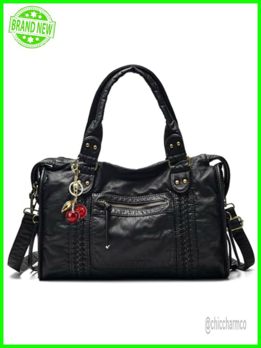Large Vintage Washed PU Leather Crossbody Hobo Bag for Women
